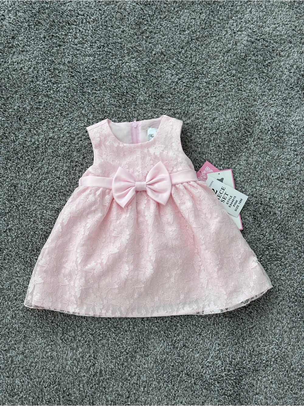 Pink Butterfly lace dress NWT- 18 months